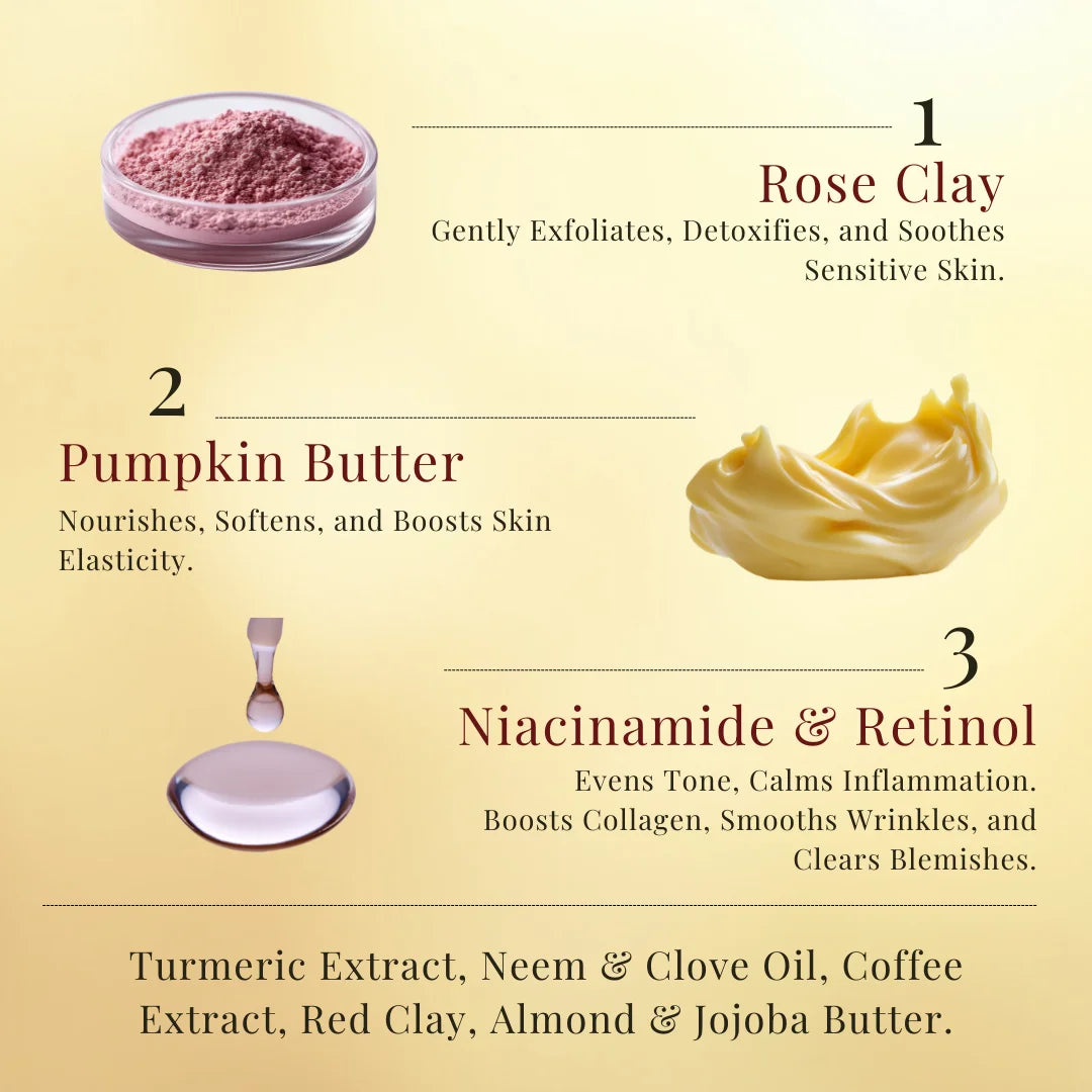 Exfoliation, Brightening, Glowing, De-tanning 4-IN-1 Face Pack