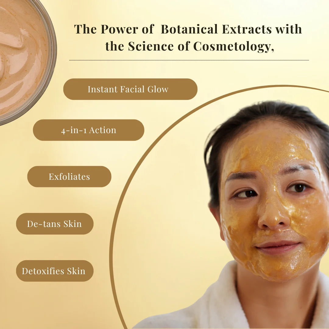 Exfoliation, Brightening, Glowing, De-tanning 4-IN-1 Face Pack