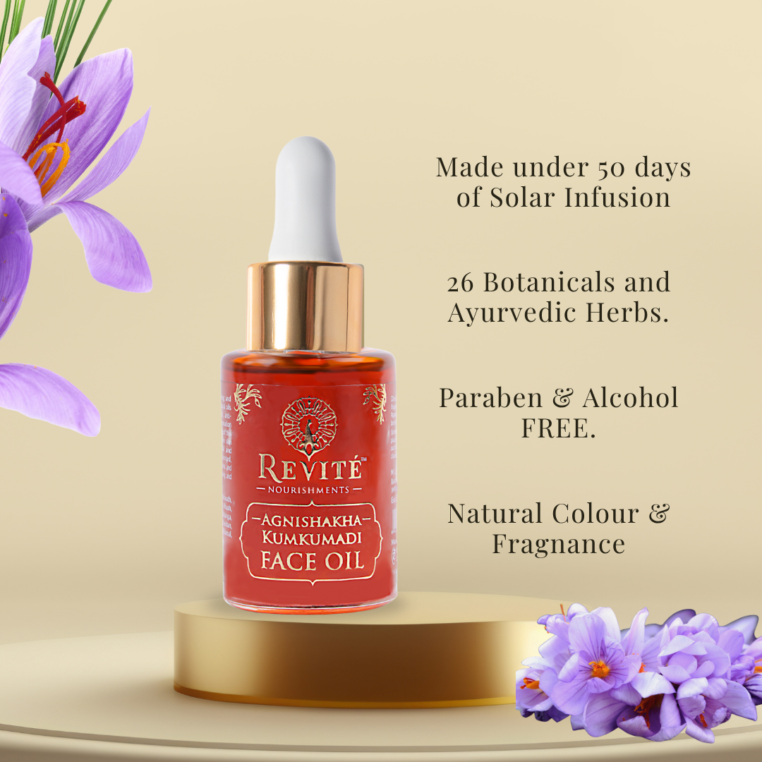 Agnishakha Kumkumadi Face Oil | Made with Solar Infusion | 26 Ayurvedic Herbs | 30ml