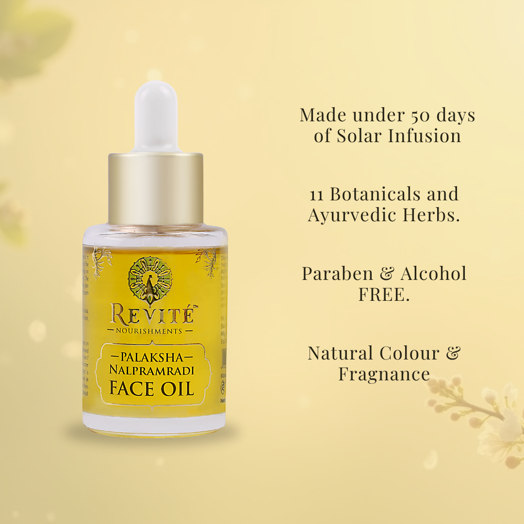 Palaksha Nalpramadi Face Oil | Detans, Brightens | Repairs Skin Barrier | Solar Fusion | 30ml