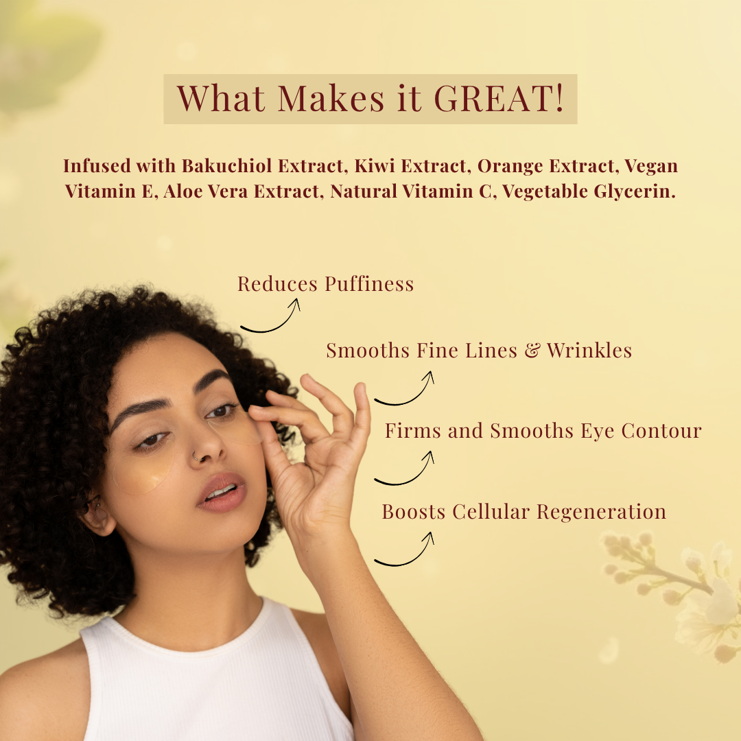 Natural Under Eye Gel with Bakuchiol, Kiwi and Aloevera | Silicon Free | 50mg