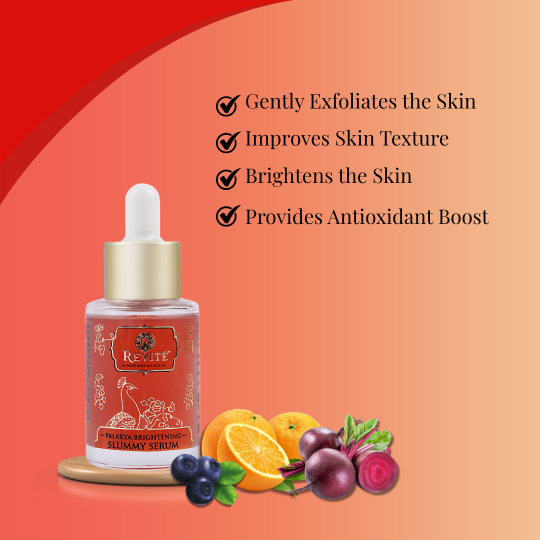 Palakya Brightening Slummy Face Serum | Beetroot Powder, Salucylic Acid, natural Vit C | Hydrating & Brightening | 30ml