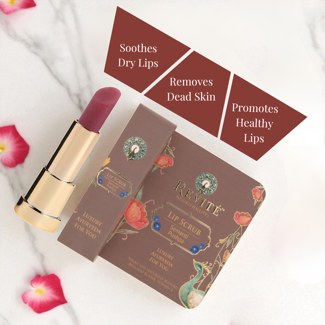 Semanti Pushpa Lip Scrub | Avocado Butter & vegan Vit E | Certified Natural Scrubbing Agent