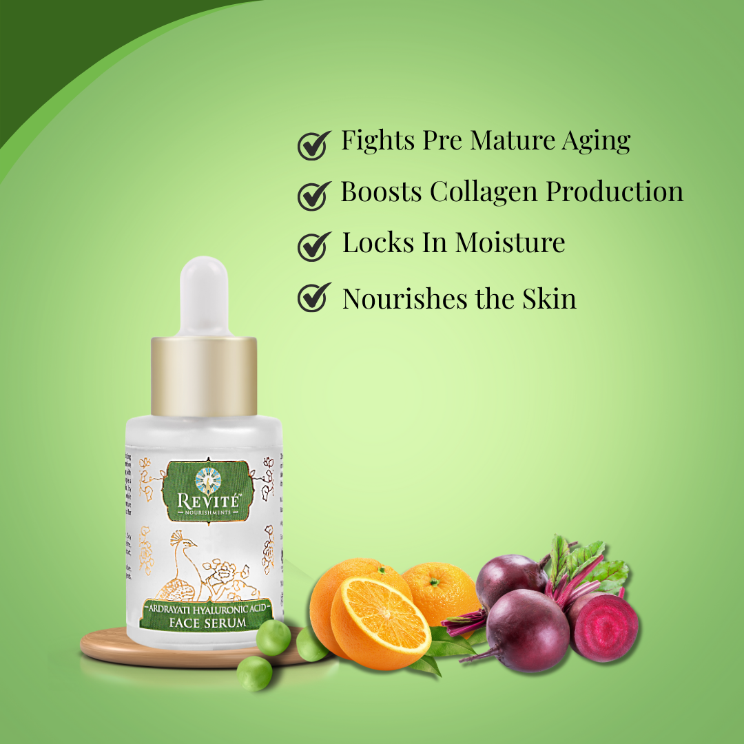 Ardhayati Hyaluronic Acid Face Serum | Natural Hyaluronic Acid & Beetroot & Soy Extract | 30ml
