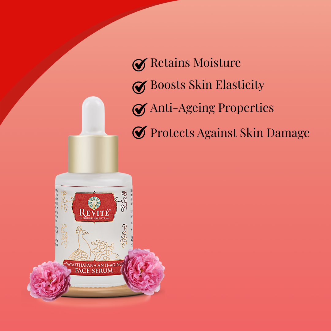 Vayasthapana Anti-Ageing Face Serum | Hydrates & Brightens | 20% Niacinamide | 30ml
