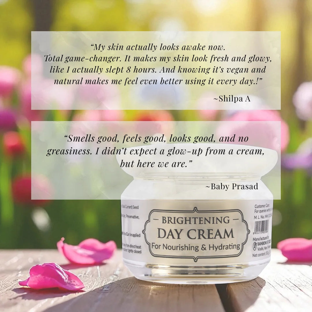 Brightening Day Cream | Eco Certified Black Currant Seed Oil, Ginseng Root Extract | 50gm