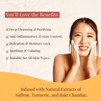 Chandana Ubtan Face Wash | Rakta Chandan, Rose,Turmeric, Saffron | Eco-Cert Surfactant and Foaming Agents | 100ml