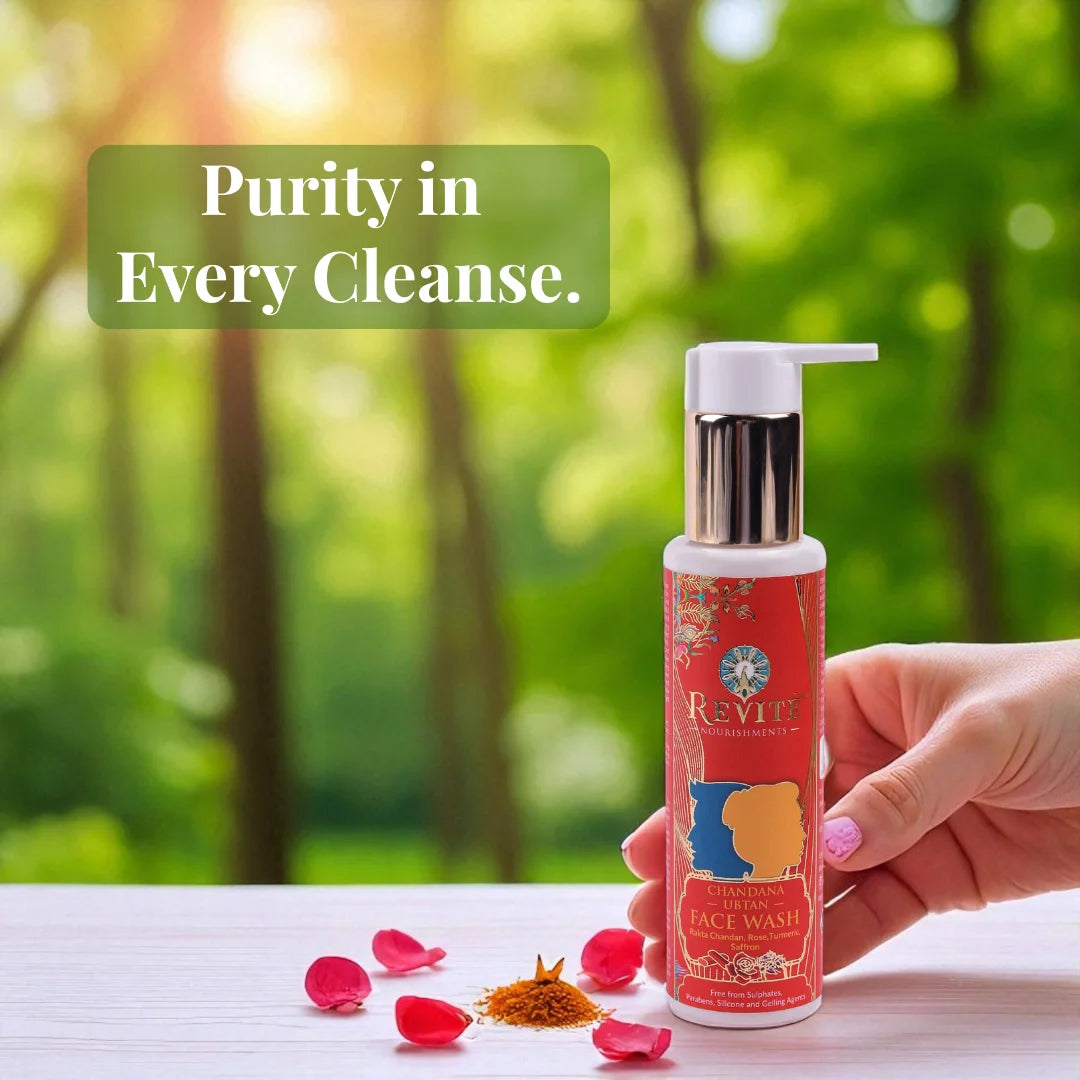 Chandana Ubtan Face Wash | Rakta Chandan, Rose,Turmeric, Saffron | Eco-Cert Surfactant and Foaming Agents | 100ml