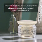 Kumkumadi Night Cream | 30 Solar Infused herbs in Kumkumadi Oil | Natural Butters & Essential Oils | COSMOS Certified Emulsifiers | 50gm