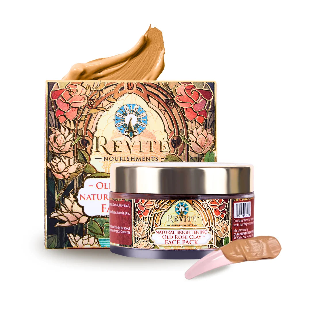Old Rose Clay Natural Face Pack | Eco-Cert Old Rose Clay | Coffee, Neem, Clove Oil & Rose Extarct | 50mg