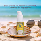 Sun Defender Sunscreen | SPF 50 PA++++ | Sunflower Oil , Shea Butter| Eco-Certified Zinc Oxide | 50ml