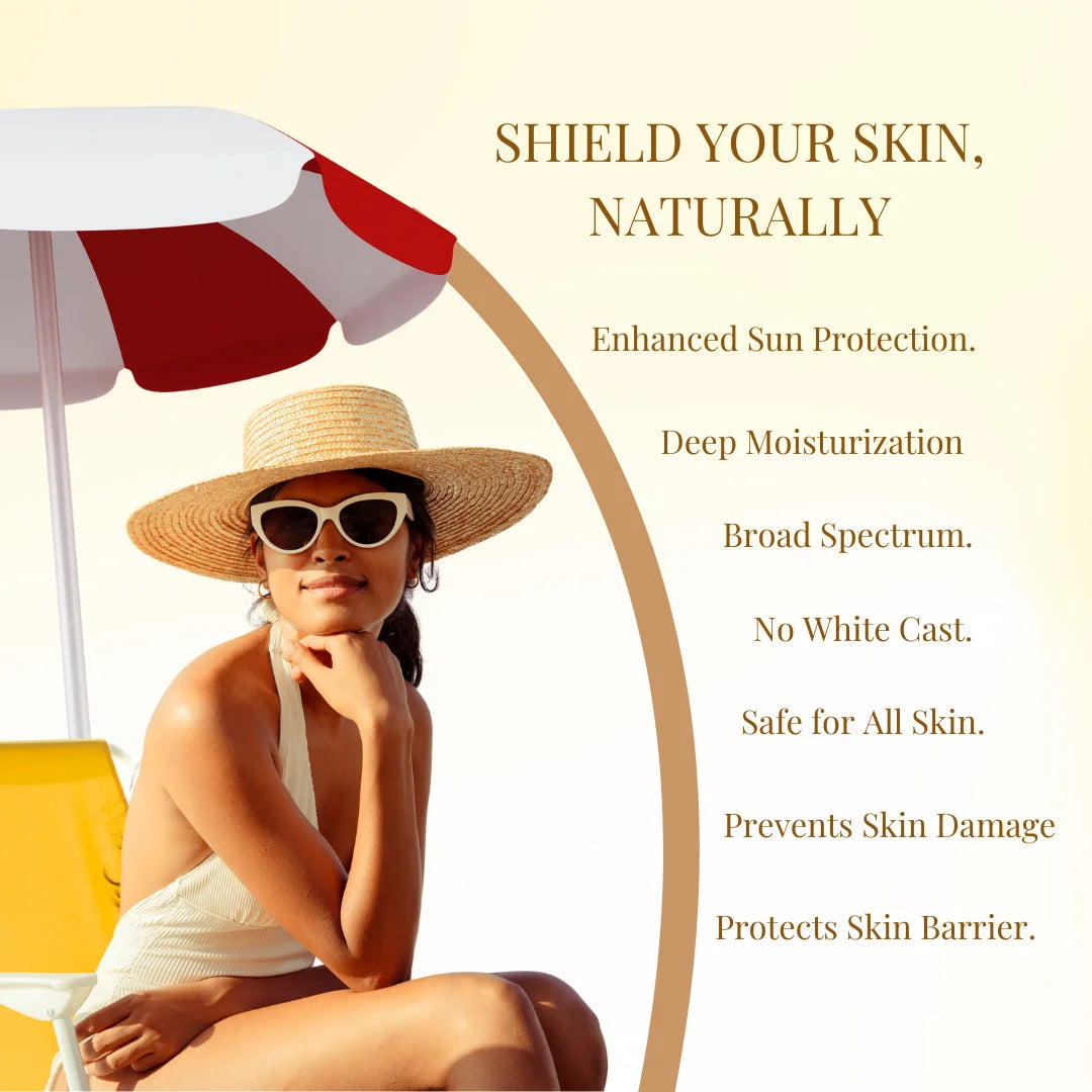 Sun Defender Sunscreen | SPF 50 PA++++ | Sunflower Oil , Shea Butter| Eco-Certified Zinc Oxide | 50ml