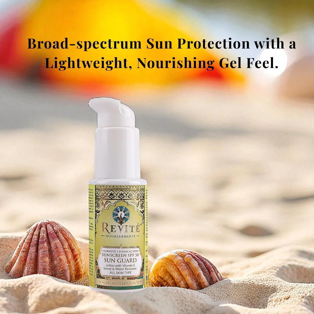 Sun Guard Cream | Sunscreen SPF 50 PA++++ | Glutathione & Eco Certified Zinc Oxide | 50ml