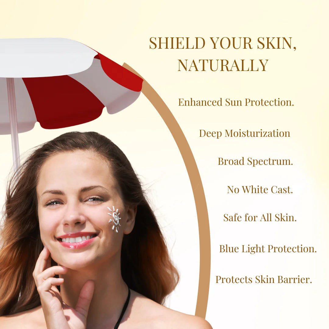 Sun Guard Cream | Sunscreen SPF 50 PA++++ | Glutathione & Eco Certified Zinc Oxide | 50ml