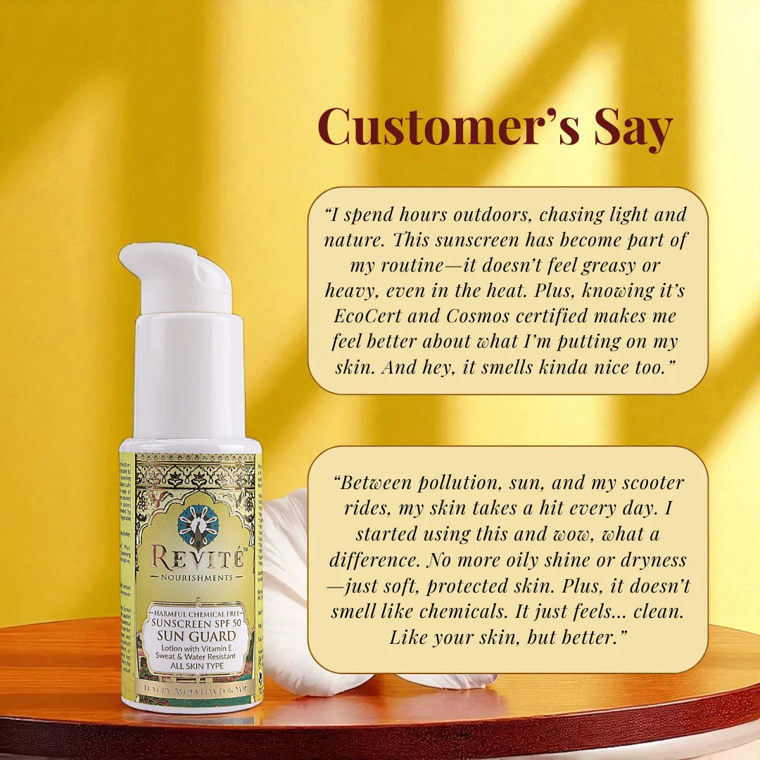 Sun Guard Cream | Sunscreen SPF 50 PA++++ | Glutathione & Eco Certified Zinc Oxide | 50ml